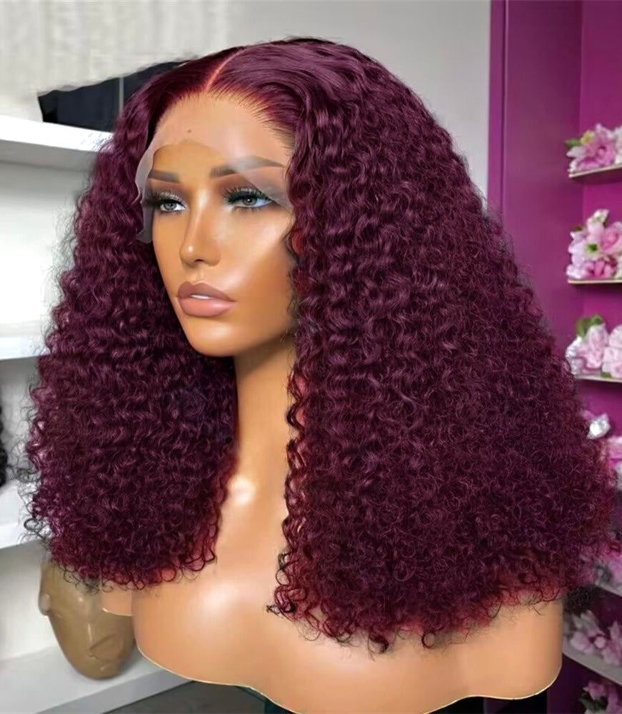 Burgundy DD Jerry curls (13x4)