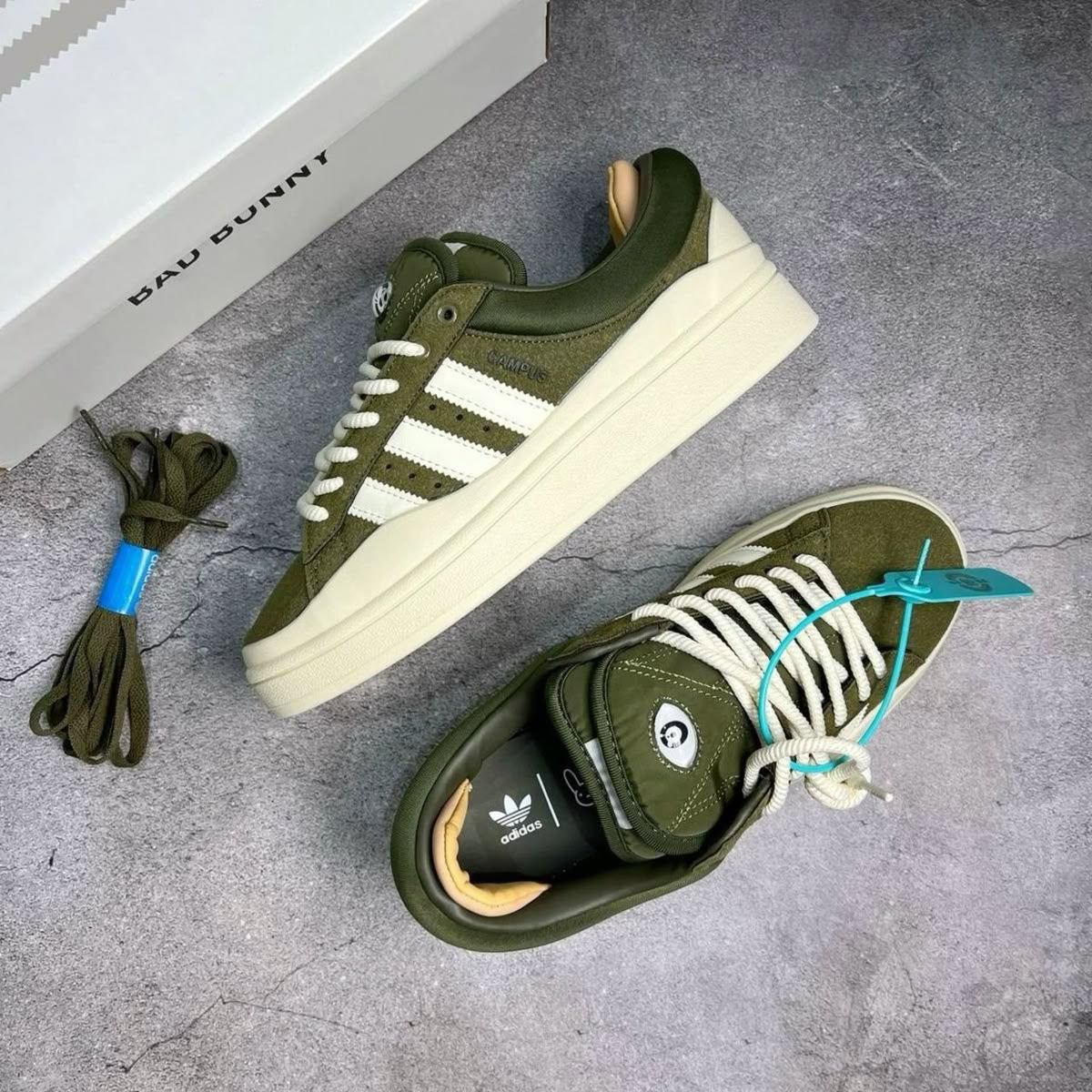 Adidas Campus Bad Bunny Sneakers - Army Green