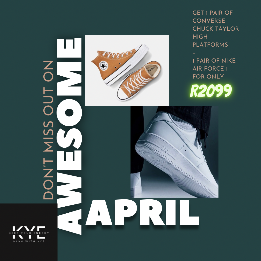 CONVERSE CHUCK TAYLOR HIGH
PLATFORMS +NIKE AIR FORCE 1