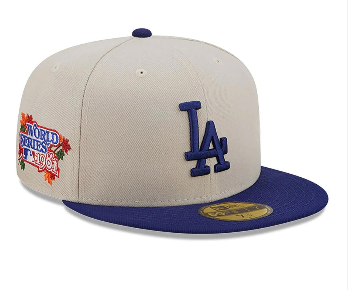 Los Angeles Dodgers World Class Back Patch 59FIFTY Gray/Royal Fitted Cap