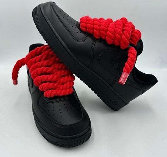 Black Air Force 1 ‘Red’ Rope laces