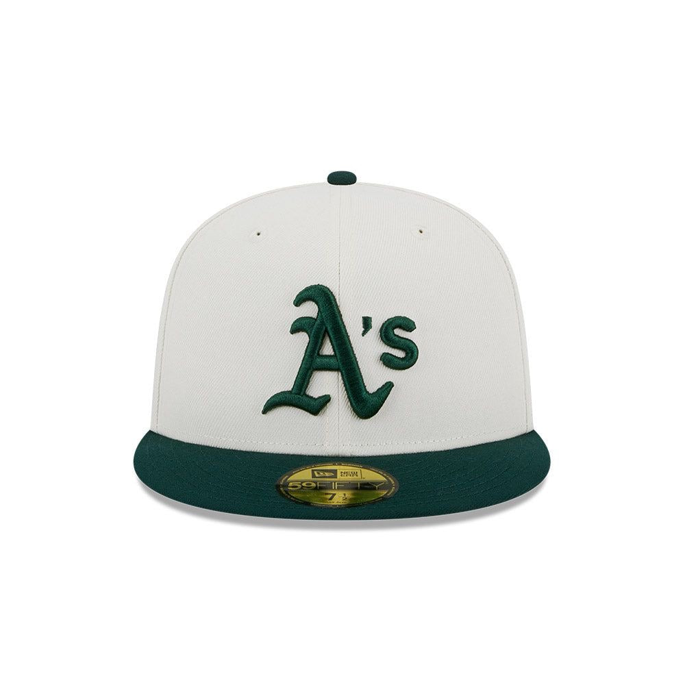 New Era 5950 Oakland A’s Retro E1 Fitted Cap – Cream/Green