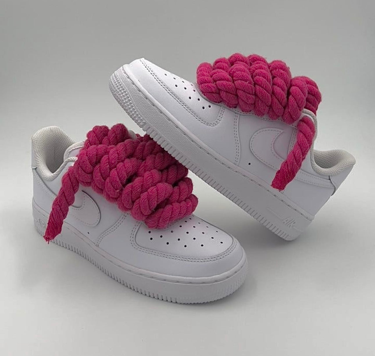 White Air Force 1 ‘Dark Pink’ Rope Laces