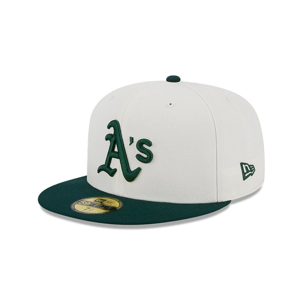 New Era 5950 Oakland A's Retro E1 Fitted Cap ‘Cream/Green’